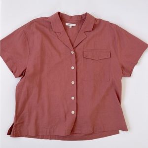 Madewell womens Linen-Blend Camp Shirt large
